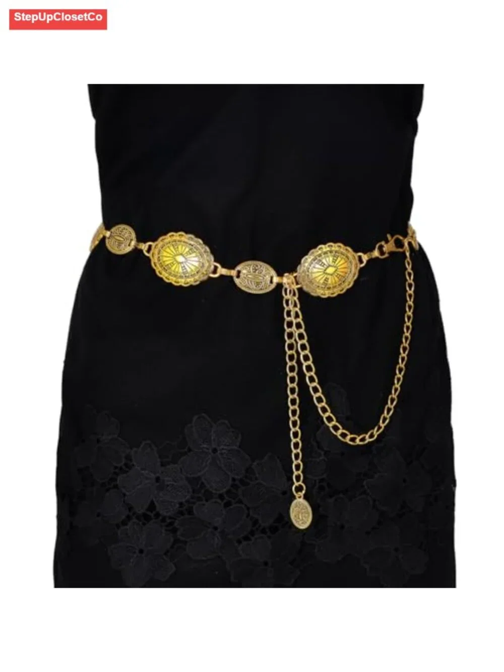 Waist Chain Belt Women Bohemian Western Concho Charms Link Belts